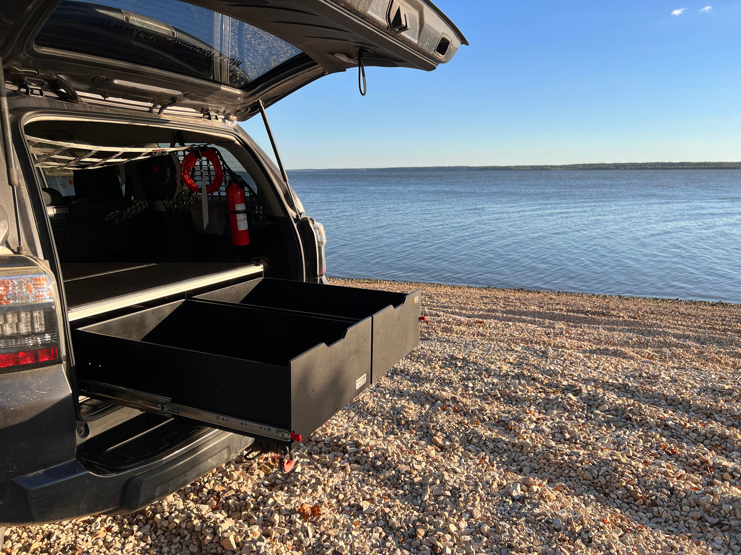 4Runner Drawer Kit on a lake shore.
